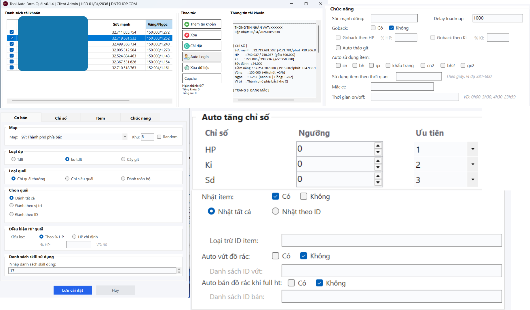 Tool Auto Farm Quái Free